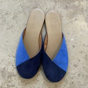 Tkees Light Dark Blue Suede Colorblock Mule 7
